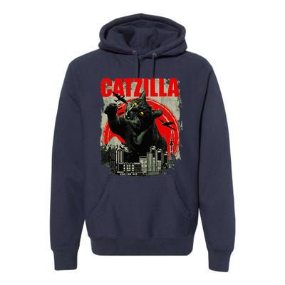 Funny Cat Catzilla Premium Hoodie