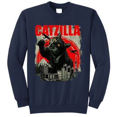 Funny Cat Catzilla Tall Sweatshirt