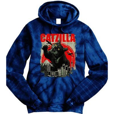 Funny Cat Catzilla Tie Dye Hoodie