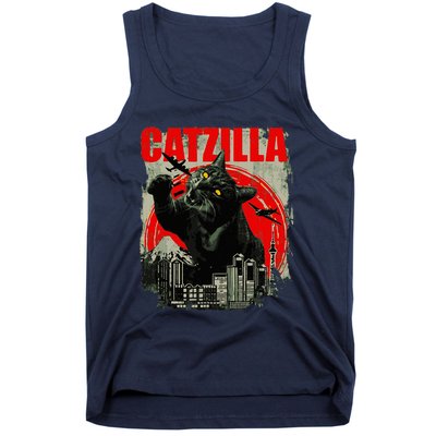 Funny Cat Catzilla Tank Top