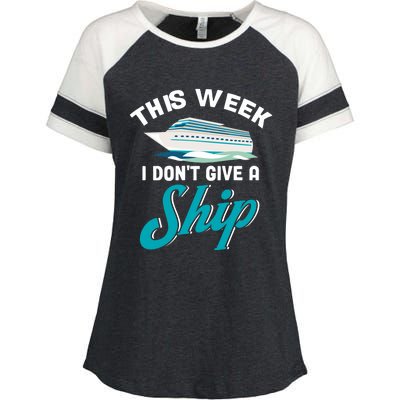 Family Cruise Cruise Travelers This Week I Dont Give A Ship Gift Enza Ladies Jersey Colorblock Tee