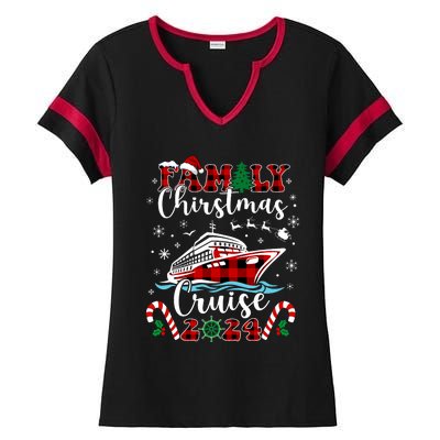 Family Christmas Cruise 2024 Matching Family Cruise Holiday Ladies Halftime Notch Neck Tee