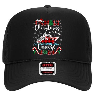 Family Christmas Cruise 2024 Matching Family Cruise Holiday High Crown Mesh Back Trucker Hat