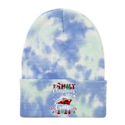 Family Christmas Cruise 2024 Matching Family Cruise Holiday Tie Dye 12in Knit Beanie