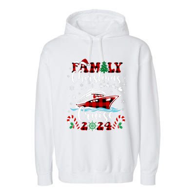 Family Christmas Cruise 2024 Matching Family Cruise Holiday Garment-Dyed Fleece Hoodie