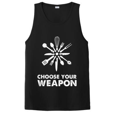 Funny Cooking Choose Your Weapon Kitchen Utensils Gift PosiCharge Competitor Tank