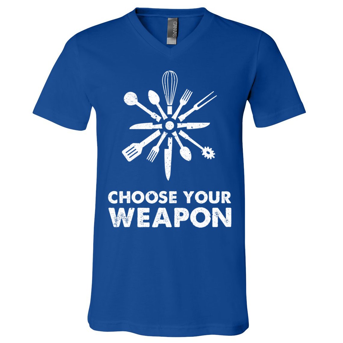 Funny Cooking Choose Your Weapon Kitchen Utensils Gift V-Neck T-Shirt