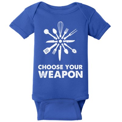 Funny Cooking Choose Your Weapon Kitchen Utensils Gift Baby Bodysuit