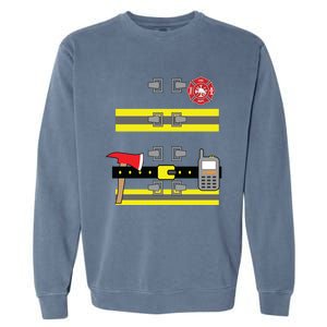 Firefighter Costume Cute Birthday Halloween Gift Garment-Dyed Sweatshirt