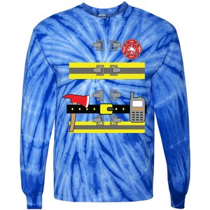 Firefighter Costume Cute Birthday Halloween Gift Tie-Dye Long Sleeve Shirt