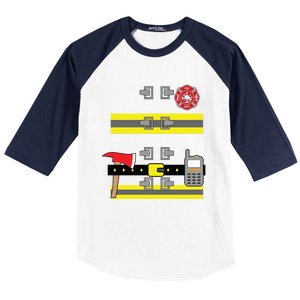 Firefighter Costume Cute Birthday Halloween Gift Baseball Sleeve Shirt