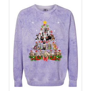 Funny Cat Christmas Ree Xmas Gifts Colorblast Crewneck Sweatshirt