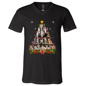 Funny Cat Christmas Ree Xmas Gifts V-Neck T-Shirt