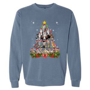 Funny Cat Christmas Ree Xmas Gifts Garment-Dyed Sweatshirt