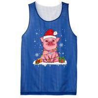 Funny Christmas Cute Santa Pig Light In Snow Lovers Pajamas Funny Gift Mesh Reversible Basketball Jersey Tank