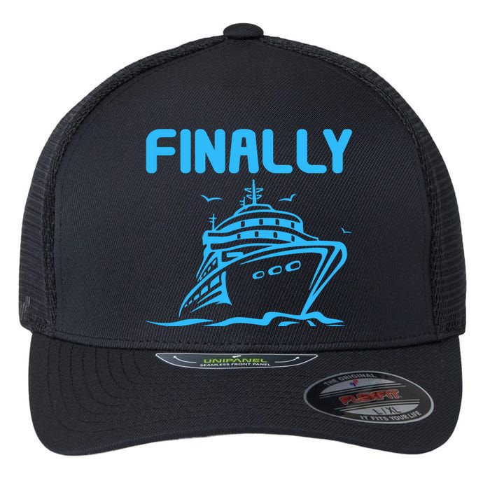 Finally Cruising Cruise Ship For Boy Girl Flexfit Unipanel Trucker Cap