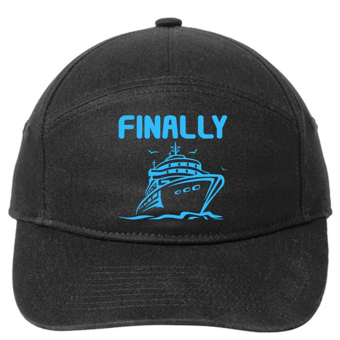 Finally Cruising Cruise Ship For Boy Girl 7-Panel Snapback Hat