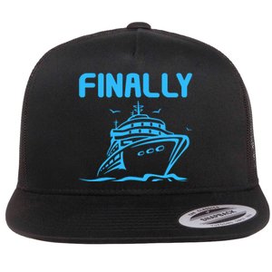 Finally Cruising Cruise Ship For Boy Girl Flat Bill Trucker Hat