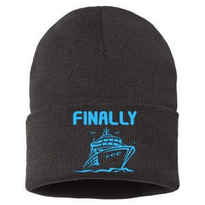 Finally Cruising Cruise Ship For Boy Girl Sustainable Knit Beanie