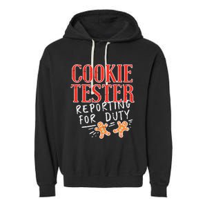 Funny Christmas Cookie Tester Gift Garment-Dyed Fleece Hoodie