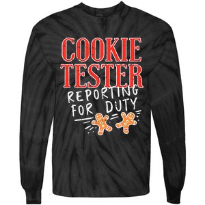 Funny Christmas Cookie Tester Gift Tie-Dye Long Sleeve Shirt