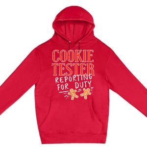 Funny Christmas Cookie Tester Gift Premium Pullover Hoodie