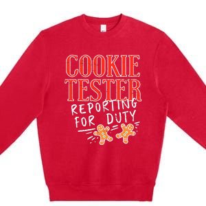 Funny Christmas Cookie Tester Gift Premium Crewneck Sweatshirt