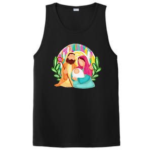 Funny Christian Christmas Jesus Oh Come Let Us Adore Him PosiCharge Competitor Tank