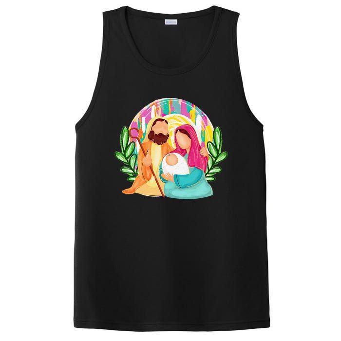 Funny Christian Christmas Jesus Oh Come Let Us Adore Him PosiCharge Competitor Tank