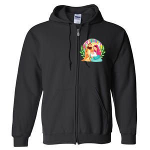 Funny Christian Christmas Jesus Oh Come Let Us Adore Him Full Zip Hoodie