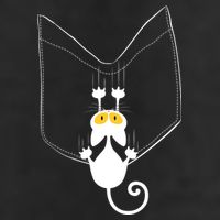 Funny Cute Cat Hanging From Pocket Garment-Dyed Heavyweight T-Shirt