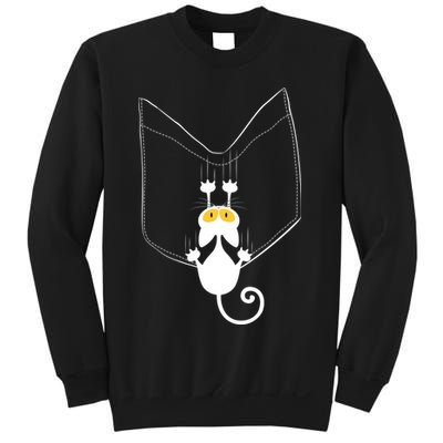 Funny Cute Cat Hanging From Pocket Sweatshirt