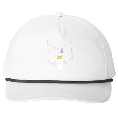 Funny Cute Cat Hanging From Pocket Snapback Five-Panel Rope Hat