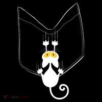 Funny Cute Cat Hanging From Pocket Baby Bodysuit