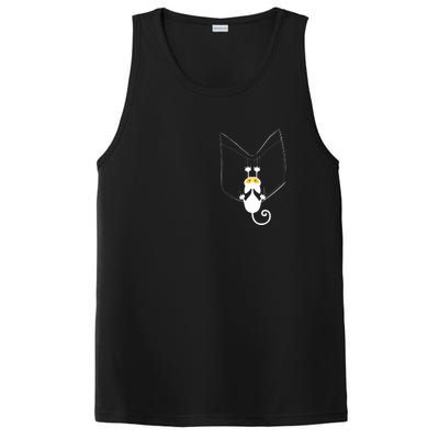 Funny Cute Cat Hanging From Pocket PosiCharge Competitor Tank