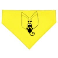 Funny Cute Cat Hanging From Pocket USA-Made Doggie Bandana