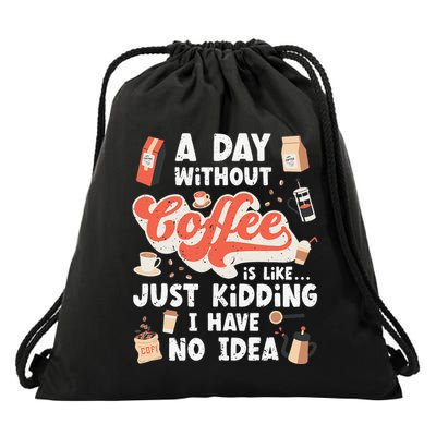 Funny Coffee Coffee Lover Cute Coffee Drawstring Bag