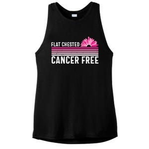 Flat Chested Cancer Free Sunflower Breast Cancer Ladies PosiCharge Tri-Blend Wicking Tank