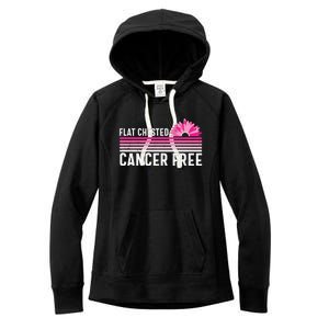 Flat Chested Cancer Free Sunflower Breast Cancer Women's Fleece Hoodie