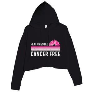 Flat Chested Cancer Free Sunflower Breast Cancer Crop Fleece Hoodie