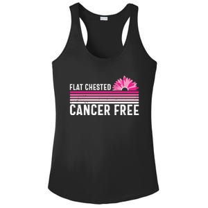 Flat Chested Cancer Free Sunflower Breast Cancer Ladies PosiCharge Competitor Racerback Tank