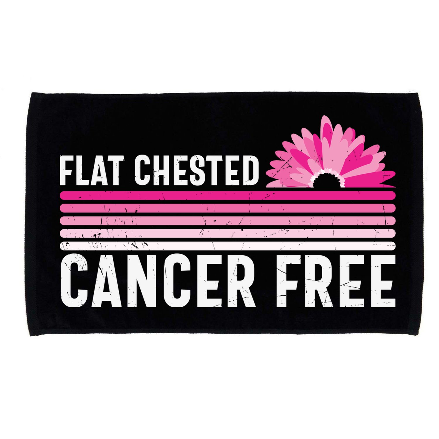 Flat Chested Cancer Free Sunflower Breast Cancer Microfiber Hand Towel