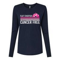 Flat Chested Cancer Free Sunflower Breast Cancer Womens Cotton Relaxed Long Sleeve T-Shirt