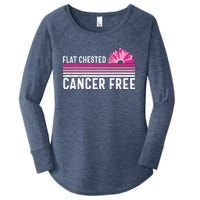 Flat Chested Cancer Free Sunflower Breast Cancer Women's Perfect Tri Tunic Long Sleeve Shirt