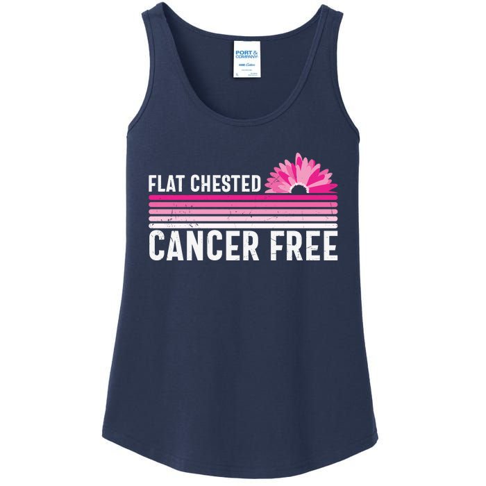 Flat Chested Cancer Free Sunflower Breast Cancer Ladies Essential Tank