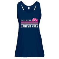 Flat Chested Cancer Free Sunflower Breast Cancer Ladies Essential Flowy Tank