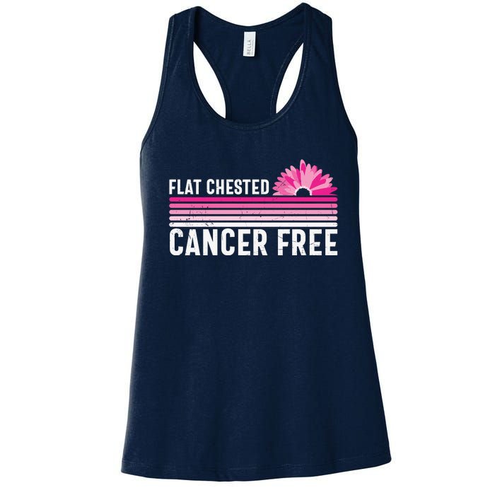 Flat Chested Cancer Free Sunflower Breast Cancer Women's Racerback Tank