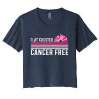 Flat Chested Cancer Free Sunflower Breast Cancer Women's Crop Top Tee