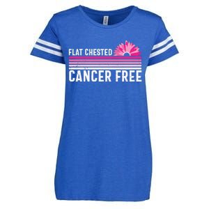 Flat Chested Cancer Free Sunflower Breast Cancer Enza Ladies Jersey Football T-Shirt