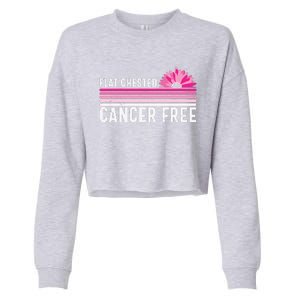 Flat Chested Cancer Free Sunflower Breast Cancer Cropped Pullover Crew